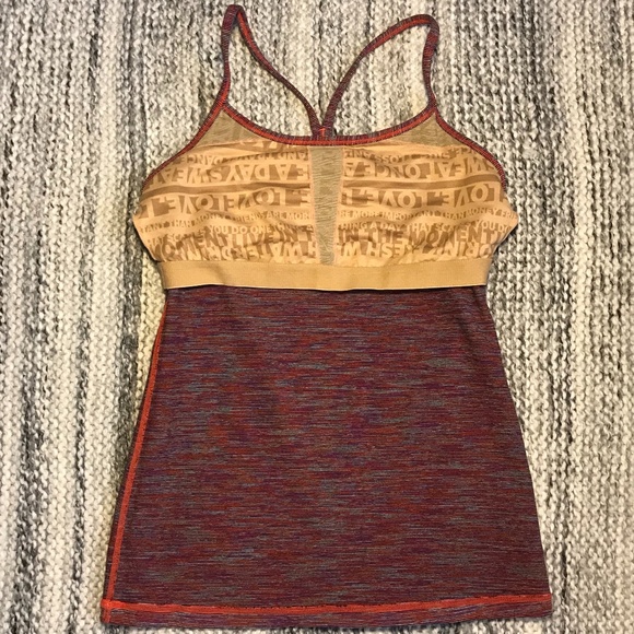 LULULEMON Purple/Orange Power Y Tank Size 6 - Picture 5 of 6